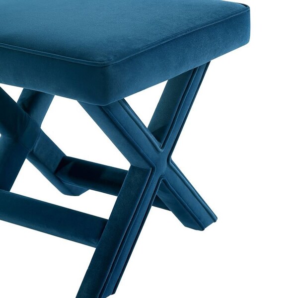 Manhattan Comfort Abigail Single Ottoman Bench in Blue - OT004-BL