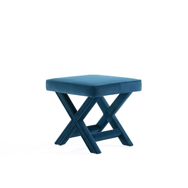 Manhattan Comfort Abigail Single Ottoman Bench in Blue - OT004-BL