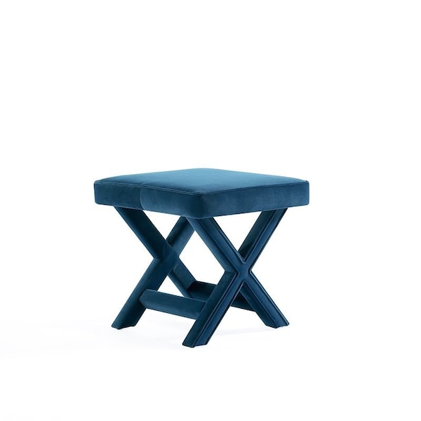Manhattan Comfort Abigail Single Ottoman Bench in Blue - OT004-BL