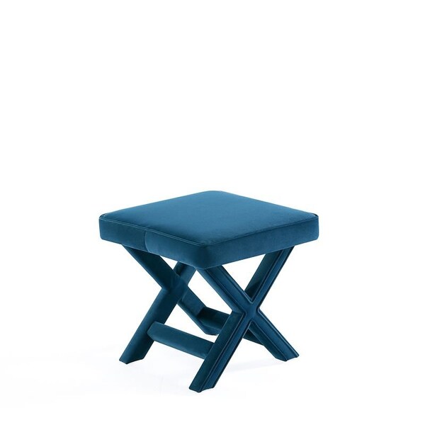 Manhattan Comfort Abigail Single Ottoman Bench in Blue - OT004-BL