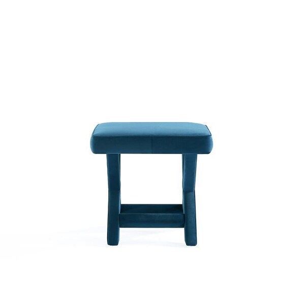 Manhattan Comfort Abigail Single Ottoman Bench in Blue - OT004-BL