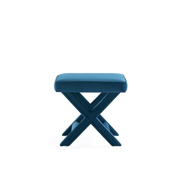 Manhattan Comfort Abigail Single Ottoman Bench in Blue - OT004-BL