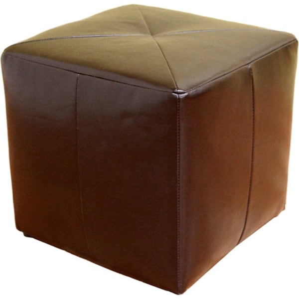 Baxton Studio Aric Bonded Leather Ottoman, 16 in W, 15 in H, Plastic, Black - 33-3299