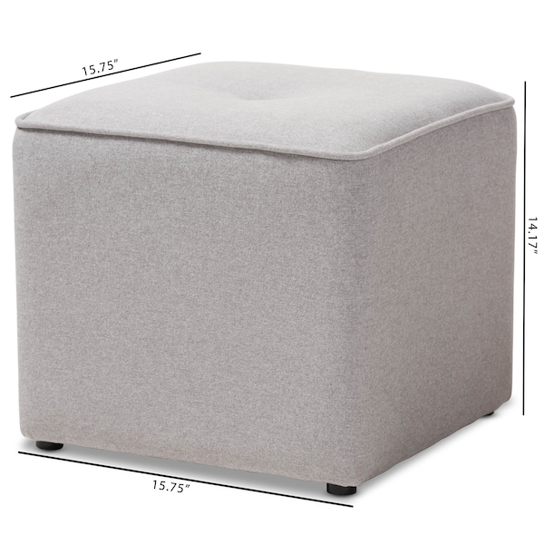 Baxton Studio Corinne Modern Light Grey Upholstered Ottoman - 143-8145