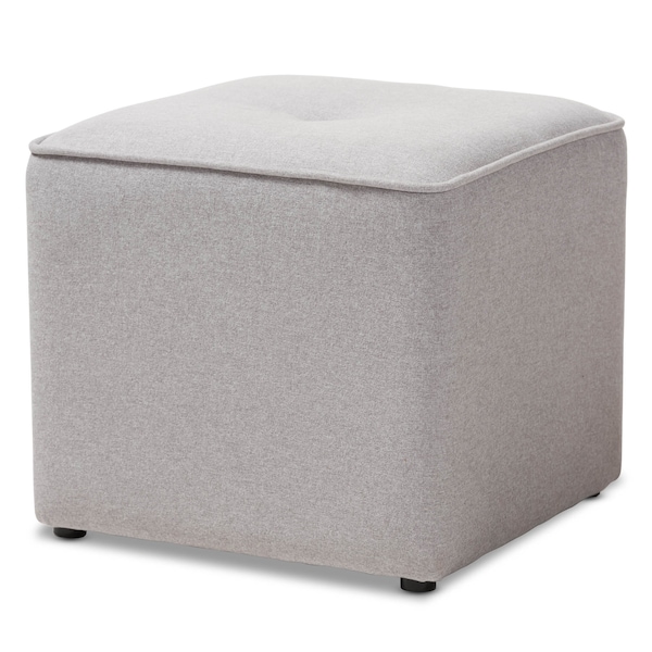 Baxton Studio Corinne Modern Light Grey Upholstered Ottoman - 143-8145