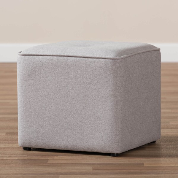 Baxton Studio Corinne Modern Light Grey Upholstered Ottoman - 143-8145