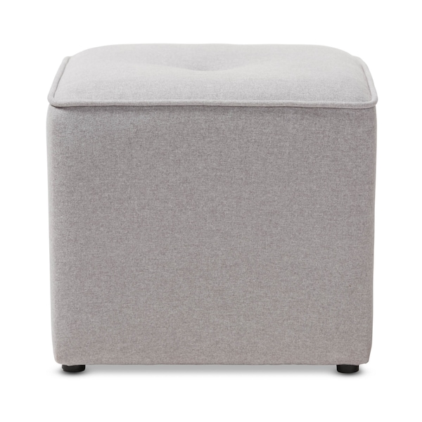 Baxton Studio Corinne Modern Light Grey Upholstered Ottoman - 143-8145
