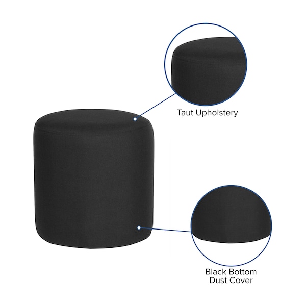 Flash Furniture Ottoman, 15-3/4" x 16-1/4", Upholstery Color: Black, Weight Capacity: 300 lb. - QY-S10-5001-1-BK-GG