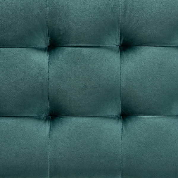 Baxton Studio Roanoke Teal Blue Velvet Upholstered Grid-Tufted Storage Ottoman Bench - 160-9930