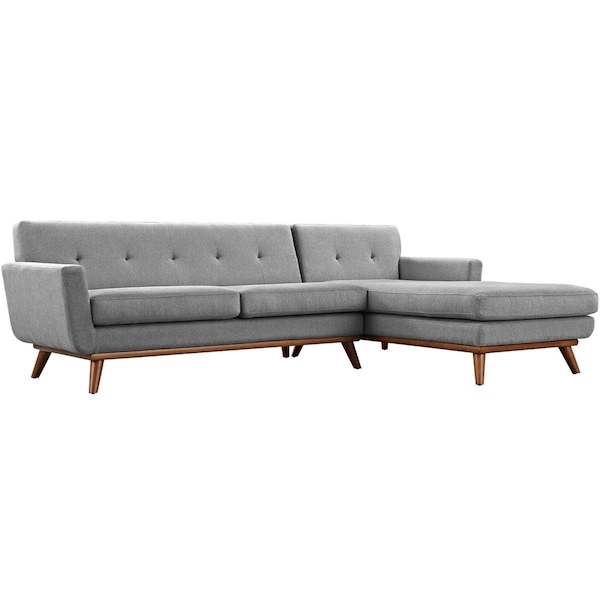Modway Furniture Engage Right-Facing Sectional Sofa, Gray - EEI-2119-GRY-SET