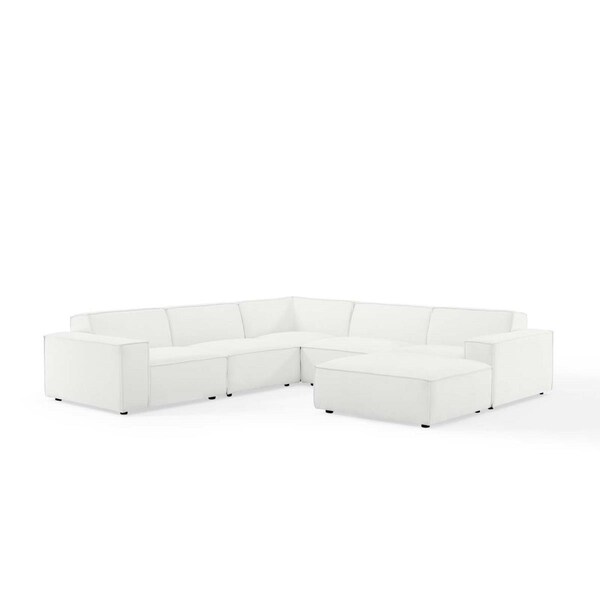 Modway Furniture Restore Sectional Sofa, White - 6 Piece - EEI-4118-WHI