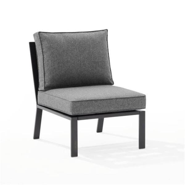 Clark 34.5 x 24.75 x 24.75 in. Outdoor Metal Sectional Center Chair, Charcoal - KO70373MB-CL