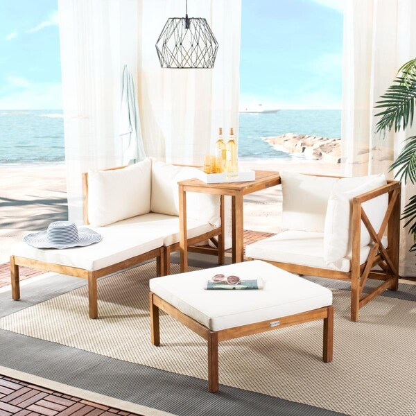 Safavieh Ronson Sectional Set, Beige & Natural - 5 Piece - PAT6762A