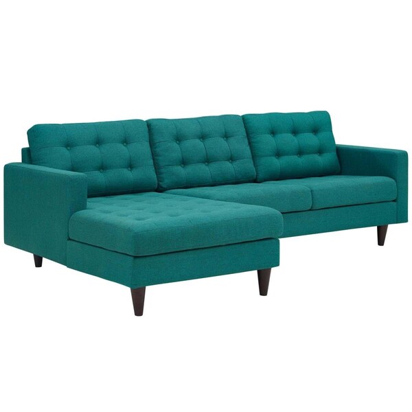 Modway Furniture Empress Left-Facing Upholstered Sectional Sofa, Teal - EEI-1666-TEA