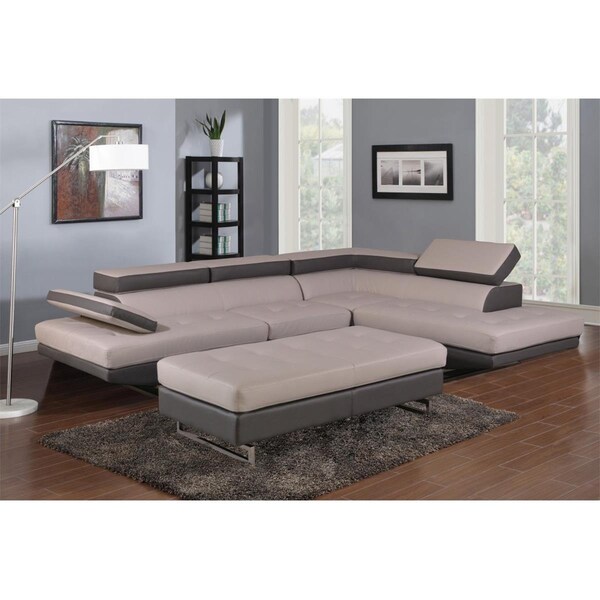 Gfancy Fixtures Two-Tone Right Arm Facing Sectional - 124 x 94 x 36 in. - GF3088564