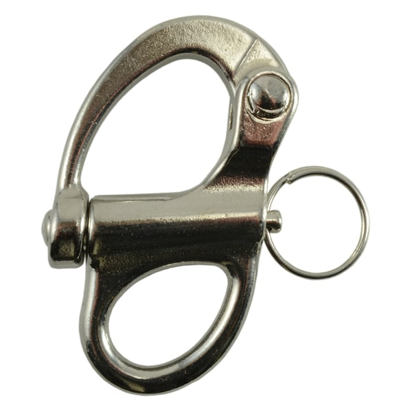 Midwest Fastener 5/8" x 1/2" x 2-3/4" 316 Stainless Steel Fixed Snap Hook Shackles 2PK - 35782