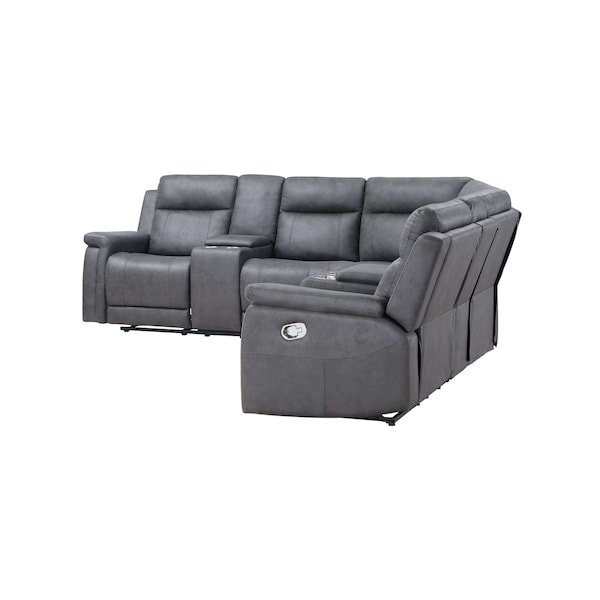 Global Furniture Usa Transitional Fabric U1797 Greige Sectional - 5034