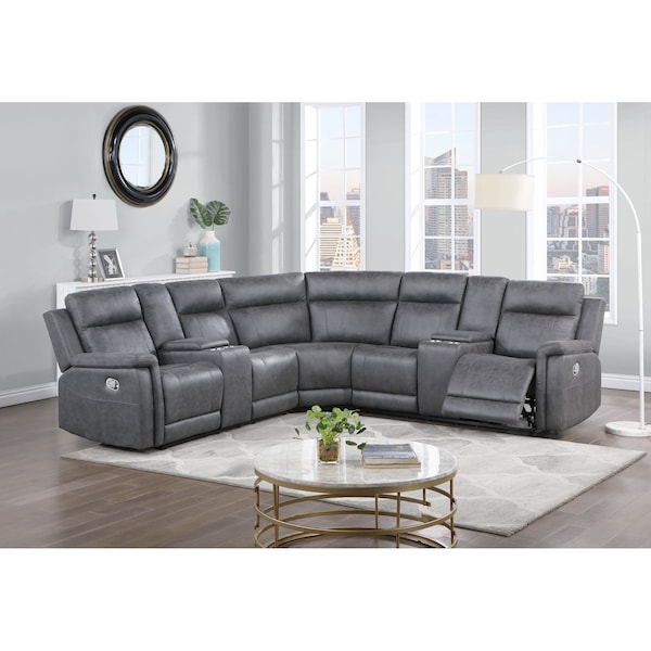 Global Furniture Usa Transitional Fabric U1797 Greige Sectional - 5034