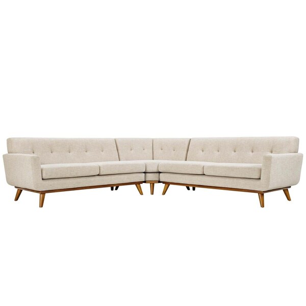 Modway Furniture Engage L-Shaped Sectional Sofa, Beige - EEI-2108-BEI-SET