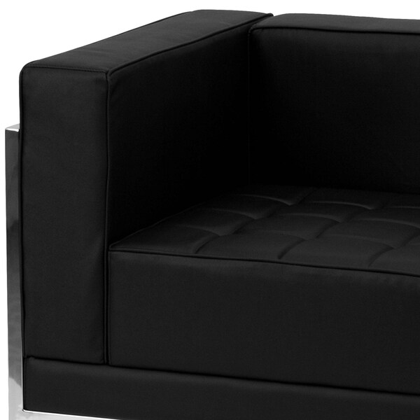 Flash Furniture 9 pcs. Living Room Set, 28-3/4" to 140-1/2" x 27-1/2", Upholstery Color: Black, Series: Imagination - ZB-IMAG-SECT-SET7-GG