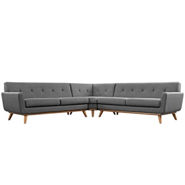East End Imports Engage L-Shaped Sectional Sofa, Gray - EEI-2108-DOR-SET