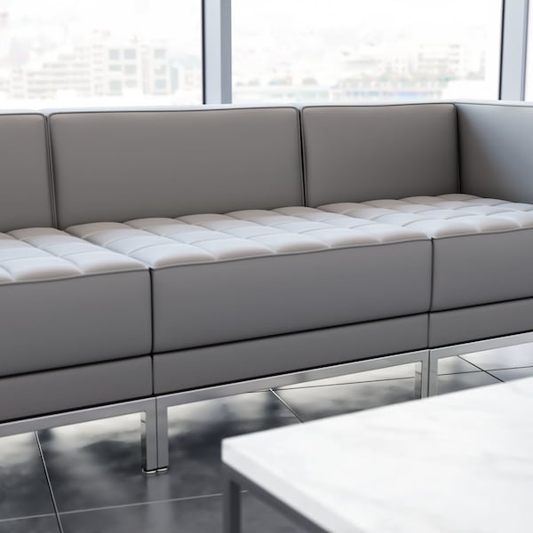 Flash Furniture Hercules Imagination Series Contemporary Gray Leathersoft Middle Chair - ZB-IMAG-MIDDLE-GY-GG
