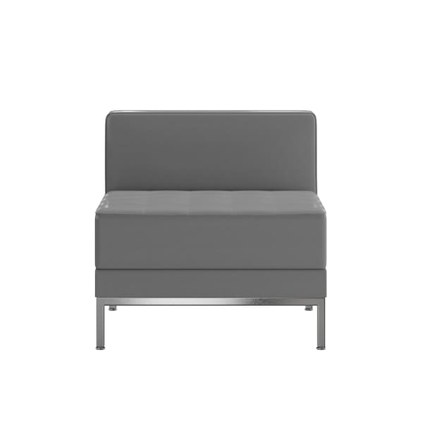 Flash Furniture Hercules Imagination Series Contemporary Gray Leathersoft Middle Chair - ZB-IMAG-MIDDLE-GY-GG