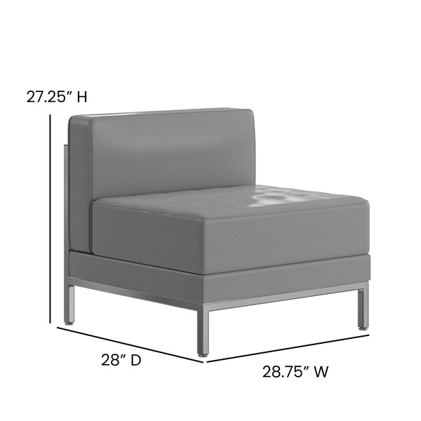 Flash Furniture Hercules Imagination Series Contemporary Gray Leathersoft Middle Chair - ZB-IMAG-MIDDLE-GY-GG