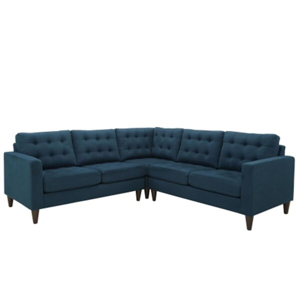 East End Imports Empress 3 Piece Fabric Sectional Sofa Set- Azure, 3Pk - EEI-1417-AZU