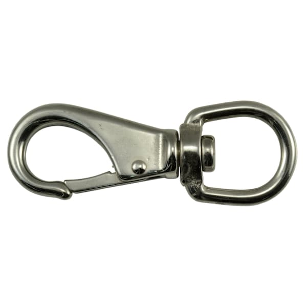 Midwest Fastener 5/8" x 3-3/8" 18-8 Stainless Steel Swivel Spring Snap Hooks 5PK - 52237