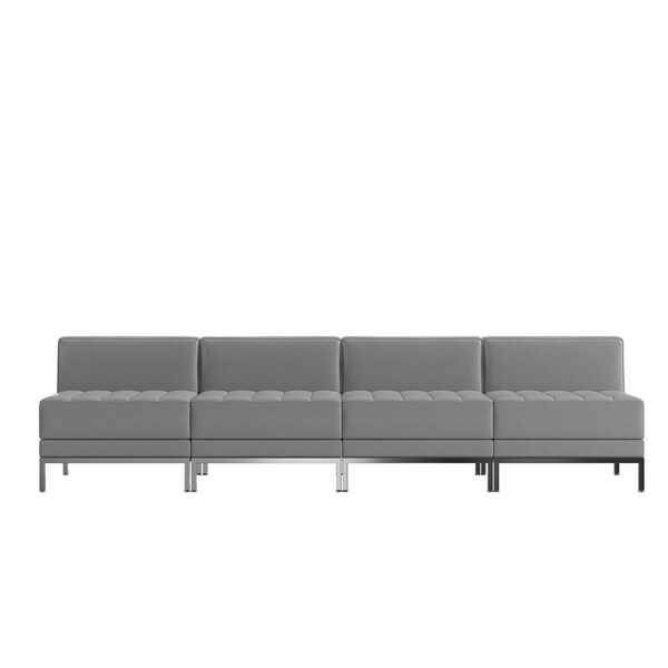 Flash Furniture 4 Piece Gray LeatherSoft Modular Lounge Set - ZB-IMAG-MIDCH-4-GY-GG