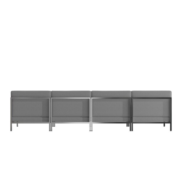Flash Furniture 4 Piece Gray LeatherSoft Modular Lounge Set - ZB-IMAG-MIDCH-4-GY-GG