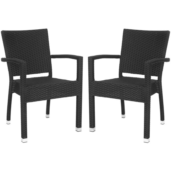 Safavieh Kelda Arm Chair, Black, 2PK - PAT4004A-SET2