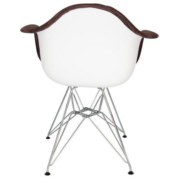 Leisuremod Willow Velvet Eiffel Metal Base Accent Chair, Coffee Brown - WM24VBR