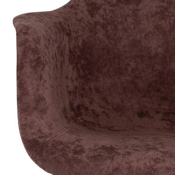 Leisuremod Willow Velvet Eiffel Metal Base Accent Chair, Coffee Brown - WM24VBR