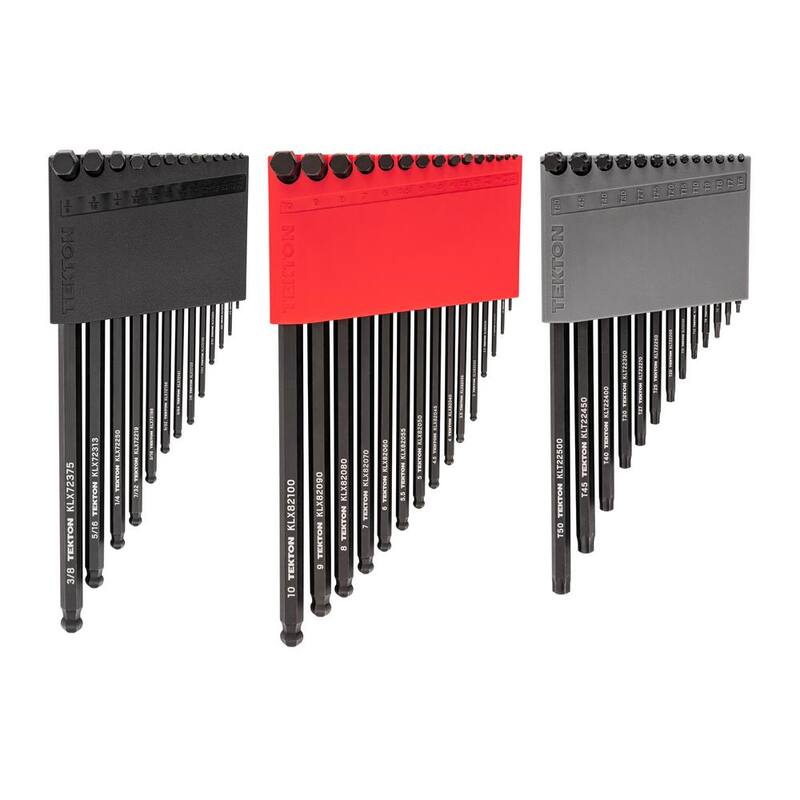 Juego de Llaves en L de Estrella y Hexagonales con Extremo de Bola TEKTON con Soporte, 41 Piezas (0.050-3/8 pulgadas, 1.3-10 mm, T6-T50) - KEY91002