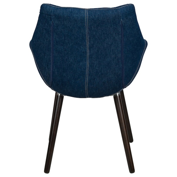 Leisuremod Milburn Tufted Denim Lounge Chair, Denim, 4PK - MA23DBU4
