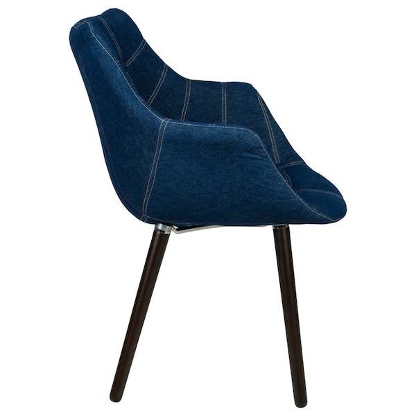 Leisuremod Milburn Tufted Denim Lounge Chair, Denim, 4PK - MA23DBU4