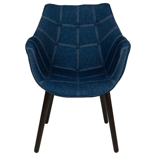 Leisuremod Milburn Tufted Denim Lounge Chair, Denim, 4PK - MA23DBU4
