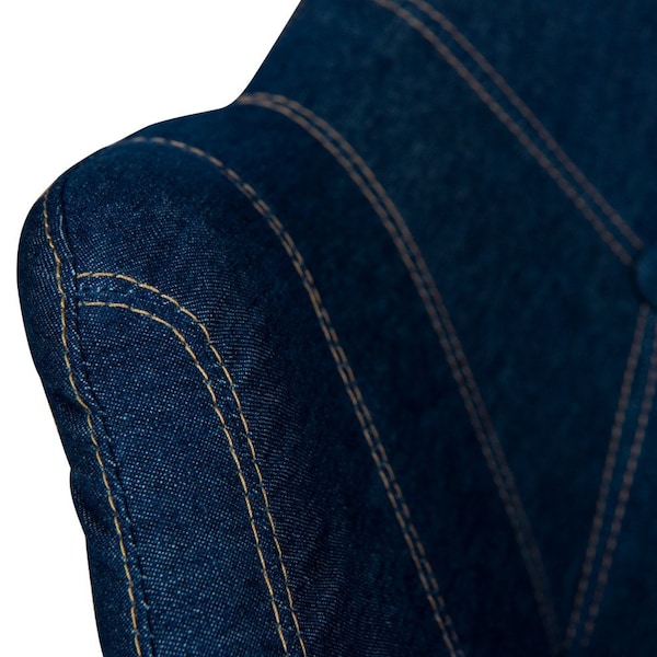 Leisuremod Milburn Tufted Denim Lounge Chair, Denim, 4PK - MA23DBU4