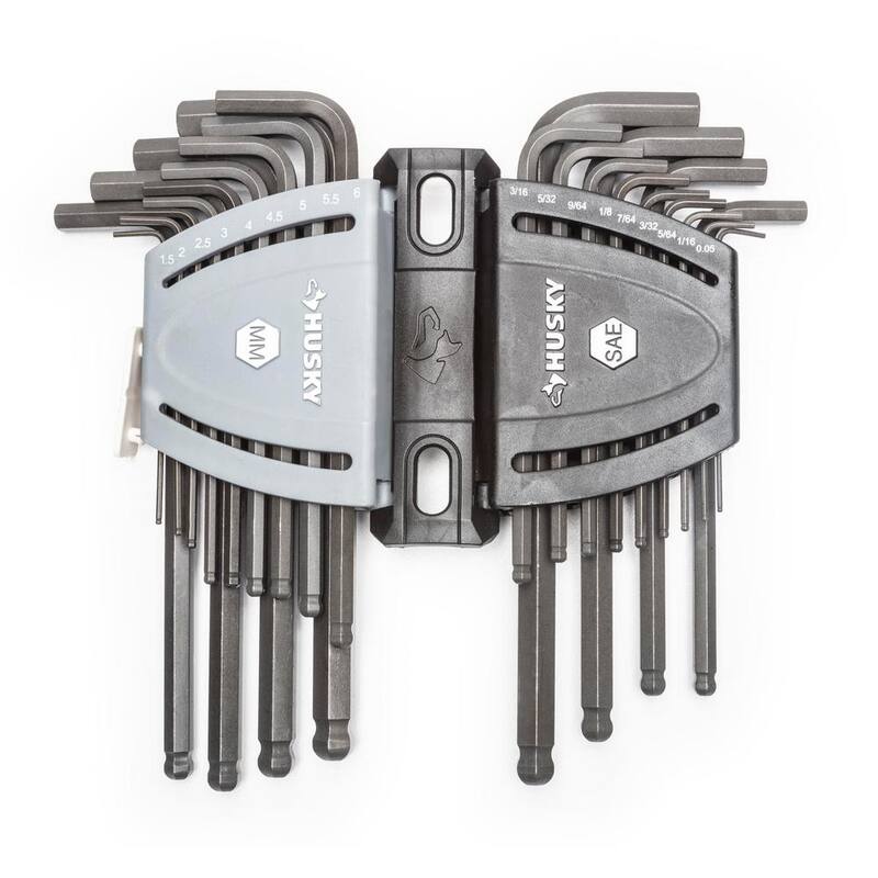 Conjunto de llaves hexagonales plegables y en forma de L Husky Master (113 piezas) - HHEXKEY113BAS