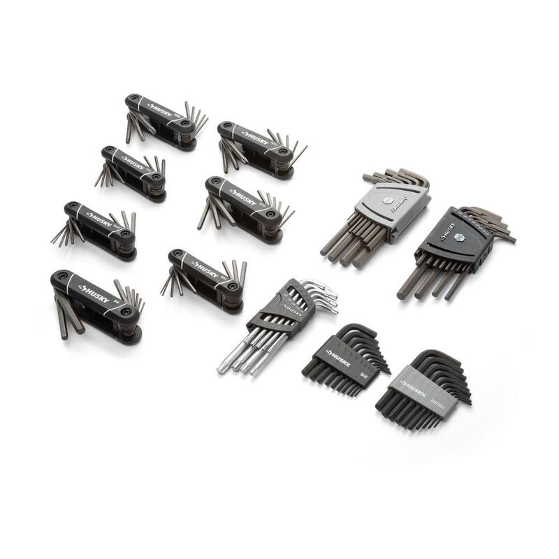 Conjunto de llaves hexagonales plegables y en forma de L Husky Master (113 piezas) - HHEXKEY113BAS