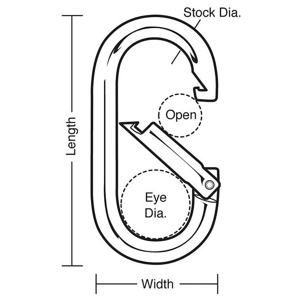 Lucky Line Spring Snap, HD, Steel, L 4 3/4 In - 4GGL9