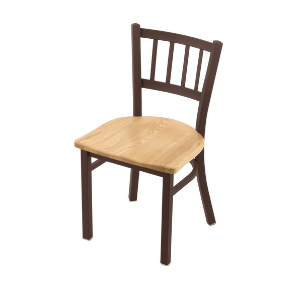 Holland Bar Stool Co 610 Contessa 18" Chair with Bronze Finish and Natural Oak Seat - 61018BZNATOAK