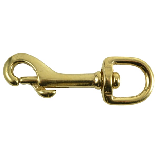 Midwest Fastener 5/8" x 3-1/8" Brass Swivel Bolt Snap Hooks 2PK - 36666