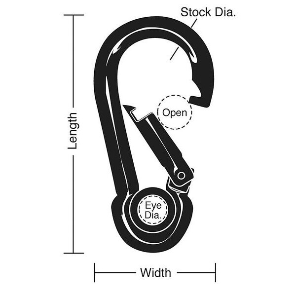 Lucky Line Spring Snap, HD, Steel, L 2 In - 4GGP1
