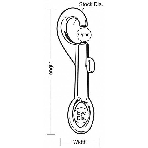 Lucky Line Slide Bolt Spring Snap, L 3 1/4 In - 4GGJ2