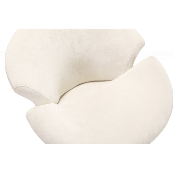Manhattan Comfort Tulip Swivel Accent Chair in White and Polished Chrome - AC029-WH