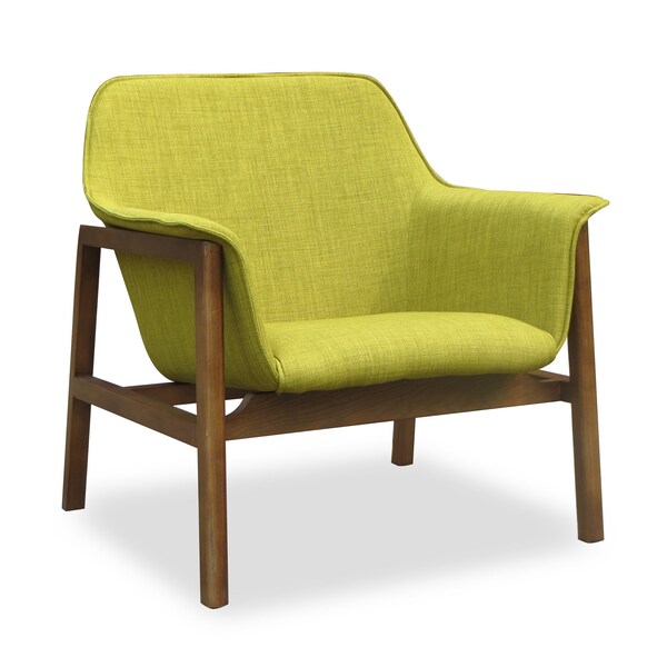 Manhattan Comfort Miller Accent Chair in Green and Walnut - AC007-GR