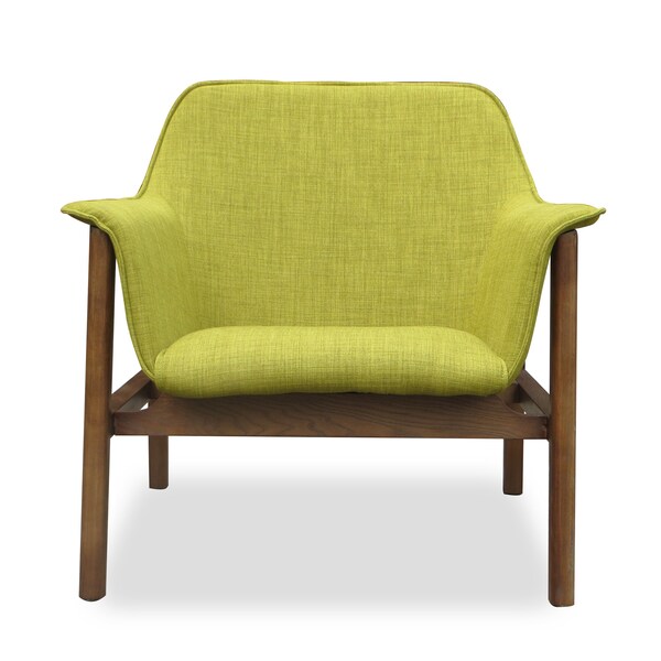 Manhattan Comfort Miller Accent Chair in Green and Walnut - AC007-GR